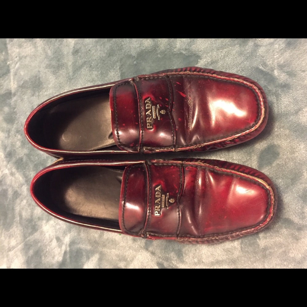 Prada loafers red wine